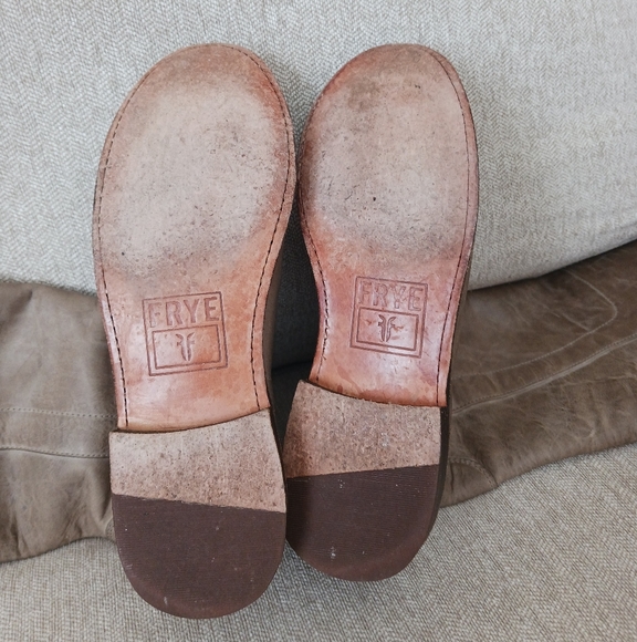 Frye Brown Taupe Leather Riding Boots - Picture 6 of 14